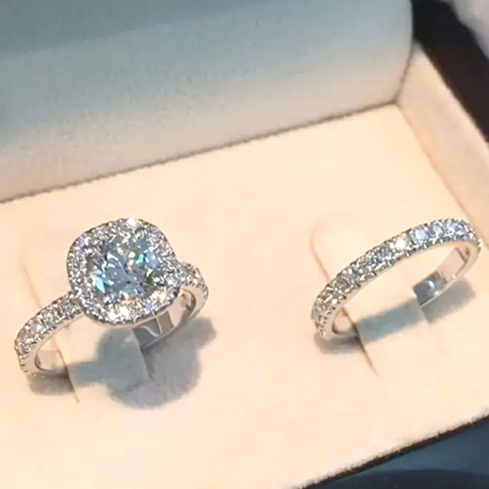 NEW 2-Pc Diamond Bridal Engagement Wedding Ring Set